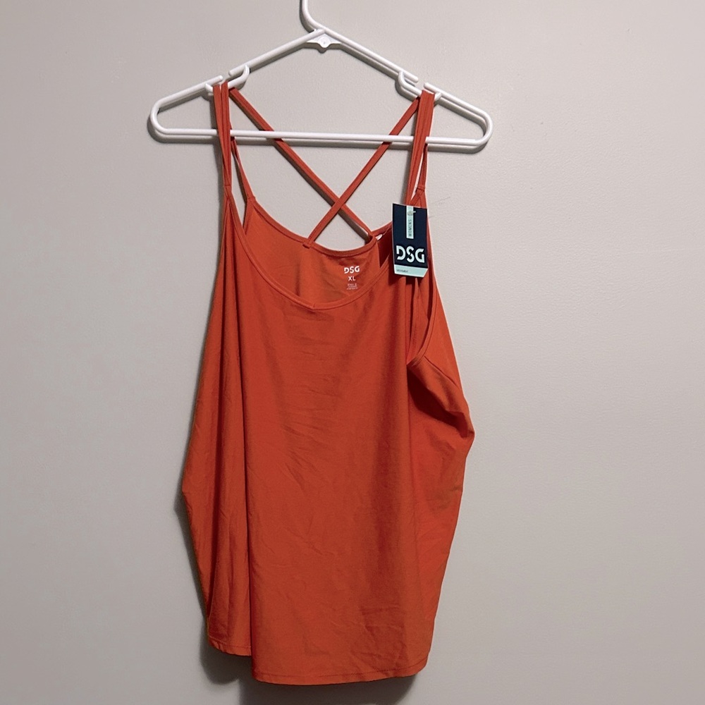 DSG Strappy Movement Tank Ginger Orange XL Moisture Wicking +50 UV